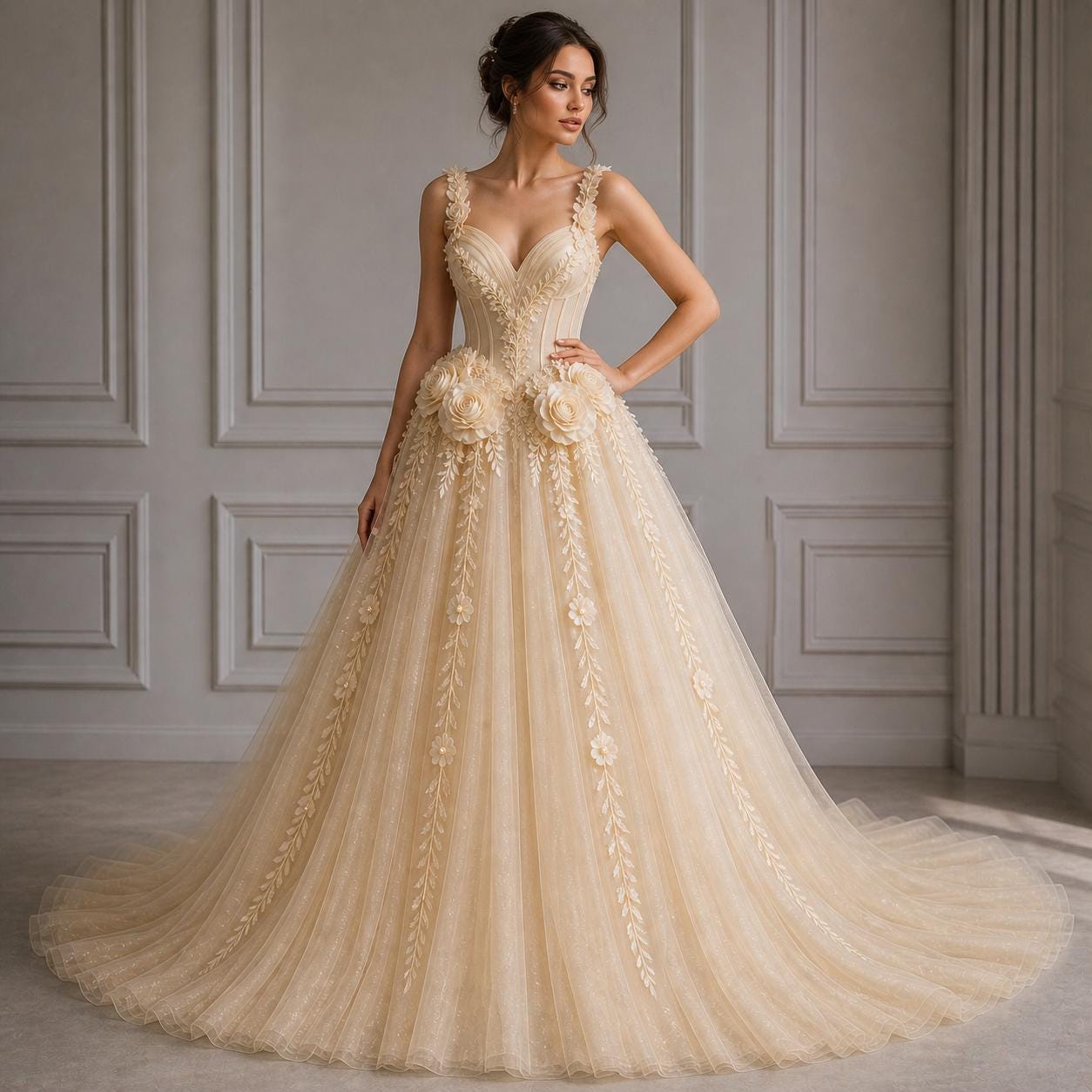 Plus Size Champagne Formal Gowns - Etsy