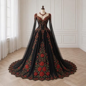 Red Gothic Wedding Dress - Etsy