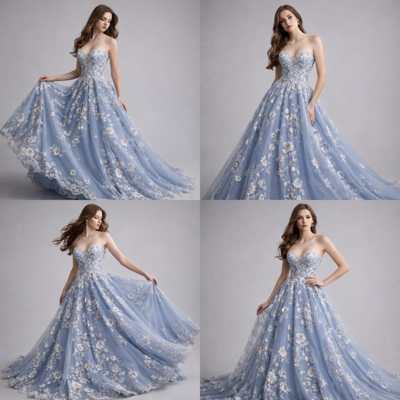long corset dress Queendancer Women Floral Blue Formal with 3D Flowers Satin Christmas shoot Temporarily removed Color:Black and Red
