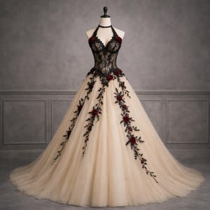 strapless open back dress Parisian Pet Red Poppies Boho Dog Dress main image 0