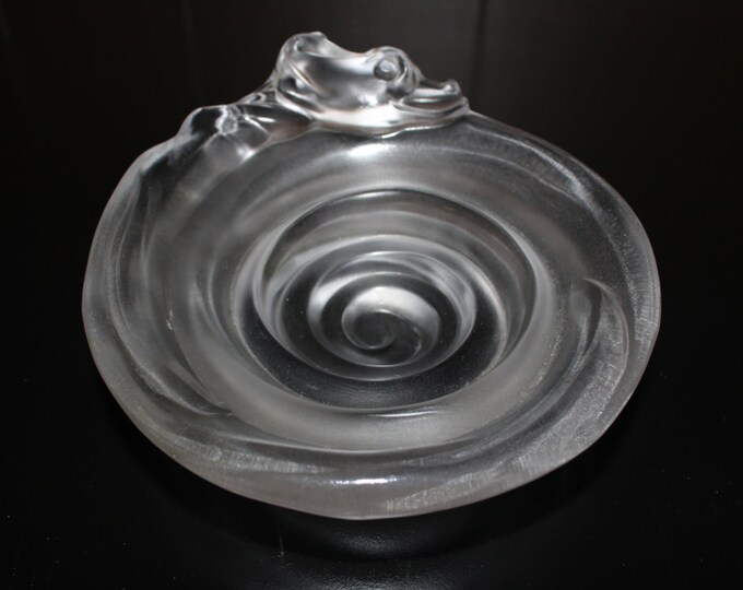 Imperial Cathay Glass Wu Lung Dragon Bowl Artist Signed Vintage 1950s