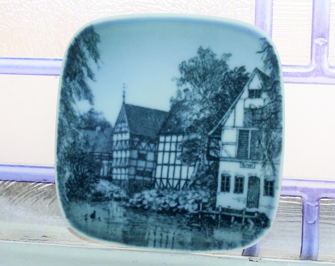 Vintage Bing and Grondahl Square Mini Plate Den Gamle By Aarhus