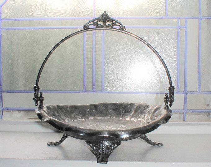 Antique 19th Century Victorian Silverplate Fruit Basket James W Tufts