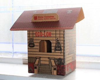 Vintage Cardboard Bird House Makes Great Gift Packaging