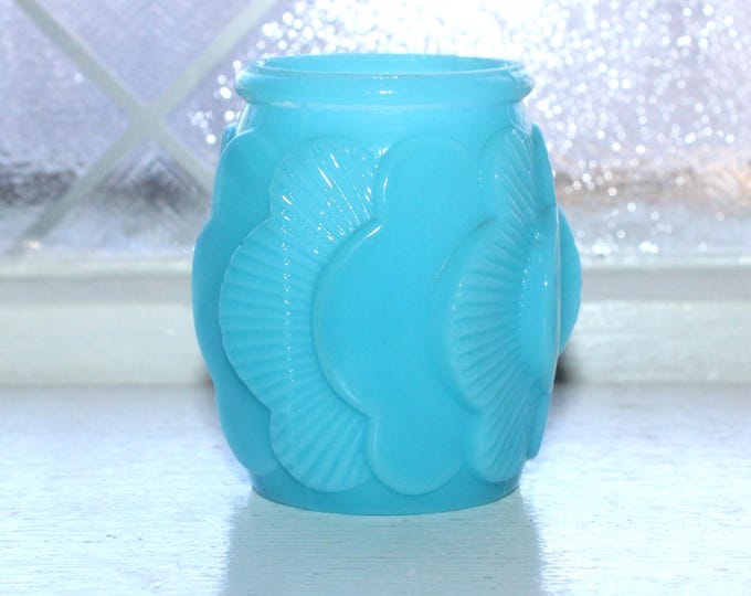 Antique Dithridge Blue Glass Sunset Toothpick Holder Circa 1894