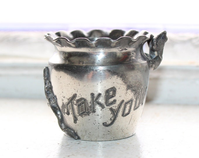 Antique Silverplate Toothpick Holder Figural Lizard & Frog Webster Silver Co