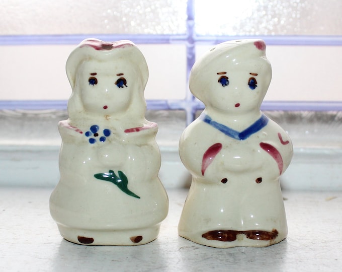 Vintage Salt and Pepper Shakers Shawnee Sailor and Girl