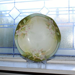 Antique Royal Rudolstadt Large Bowl Hand Painted Flowers