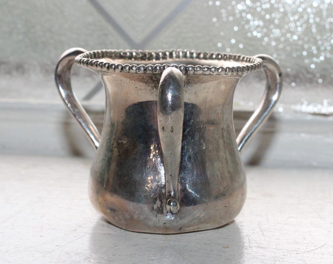 Antique Art Nouveau Silverplate 3 Handle Toothpick Holder by Van Bergh Silver Co