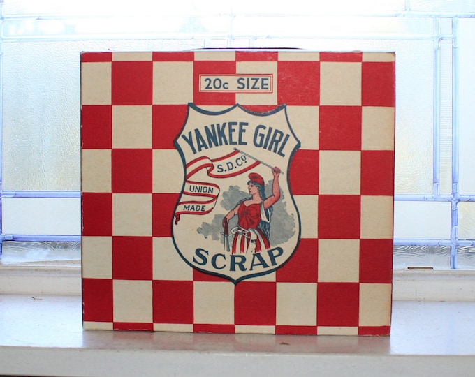 Vintage Yankee Girl Scrap Tobacco Box Antique Advertising