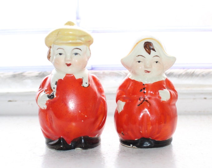 Vintage Salt and Pepper Shakers Portly Couple