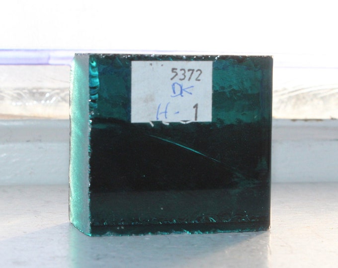 Vintage Blenko Blue Glass Color Sample Block Art Supply 5372DK H1