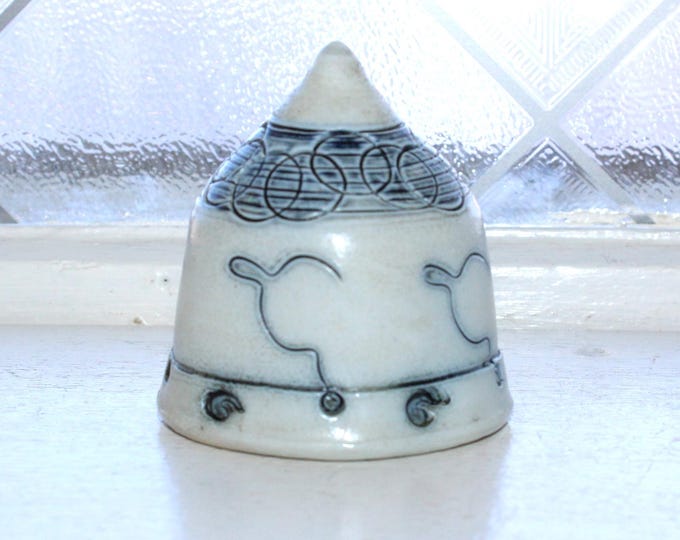 Vintage Paperweight Blue and Gray Pottery Bob and Cheryl Husby Studio