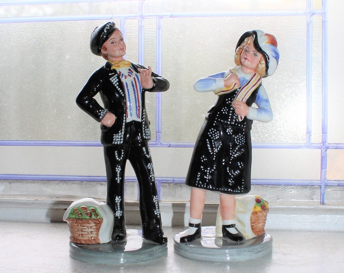 Large Royal Doulton Figurines Pair Pearly Girl & Boy HN 2767 HN 2769