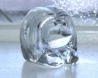 Vintage Swedish Bergdala Crystal Troll Figurine Paperweight