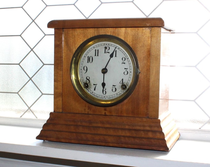 Antique Seth Thomas Mantel Clock 8 Day Half Hour Strike Cathedral Gong
