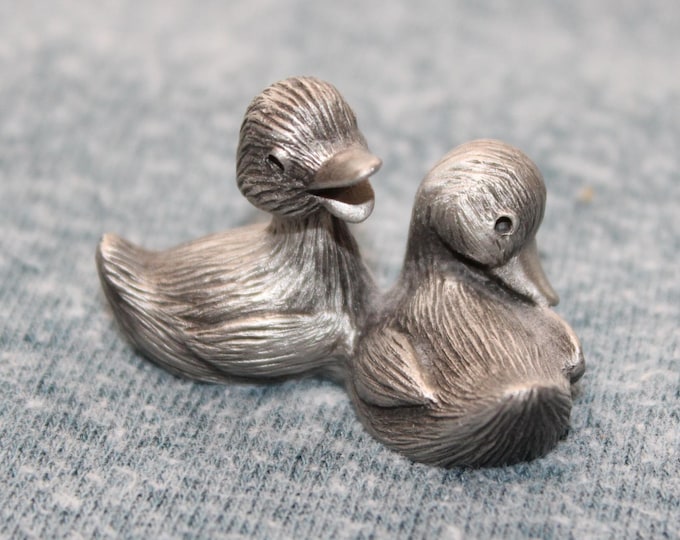 Vintage 1982 Little Gallery Ducklings Pewter Figurine Hallmark