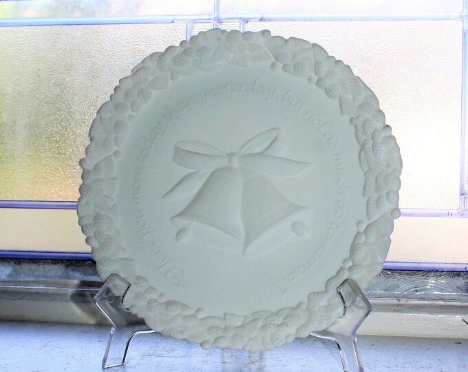 Vintage Fenton Milk Glass Wedding Bells Anniversary Plate