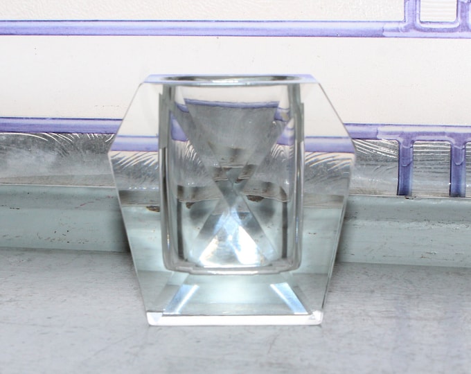 Vintage Faceted Crystal Toothpick Holder