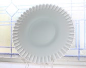 Large Fenton Silver Crest Sandwich Plate Vintage Milk Glass