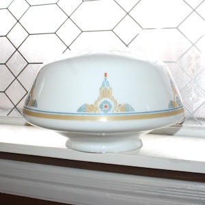 Vintage 1920s Art Deco Globe Milk Glass Large Light Fixture Shade