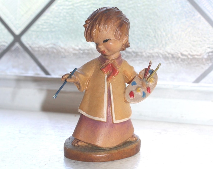 Vintage Anri Carved Wood The Artist Figurine