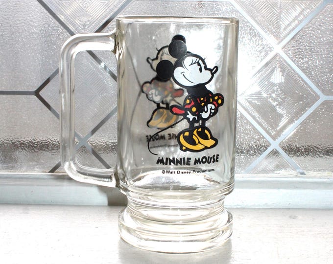 Vintage Minnie Mouse Disney Glass Mug