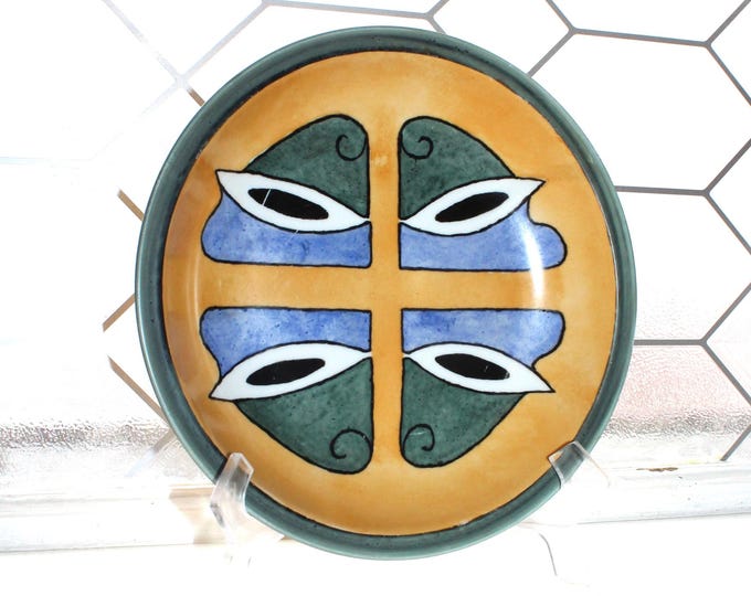 Vintage Mid Century Scandinavian Bowl Lingby Porcelain Danish Hand Painted