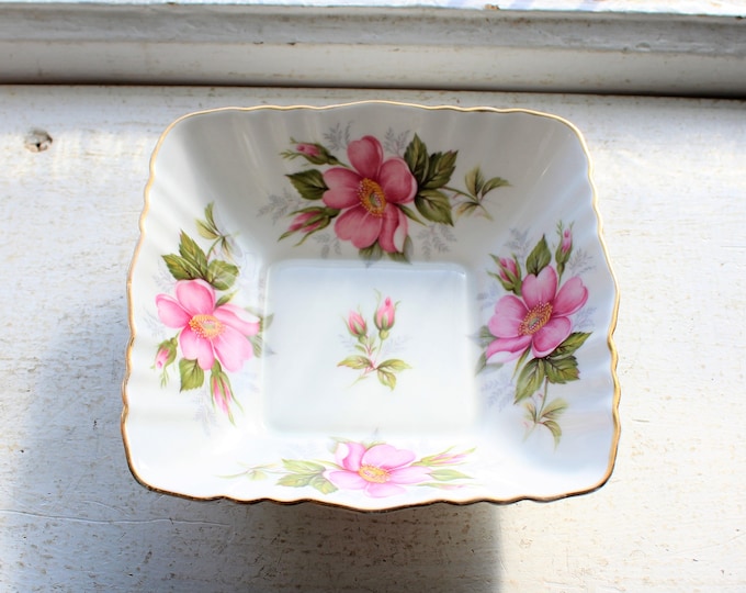 Vintage Paragon Candy Dish Prairie Rose Bone China Made in England