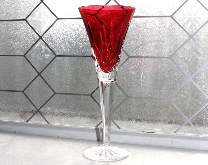 Waterford Crystal Lismore Crimson Red Champagne Toasting Flute