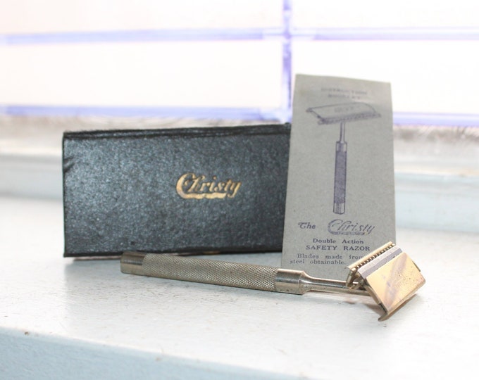 Vintage Christy Safety Razor with Case and Instructions