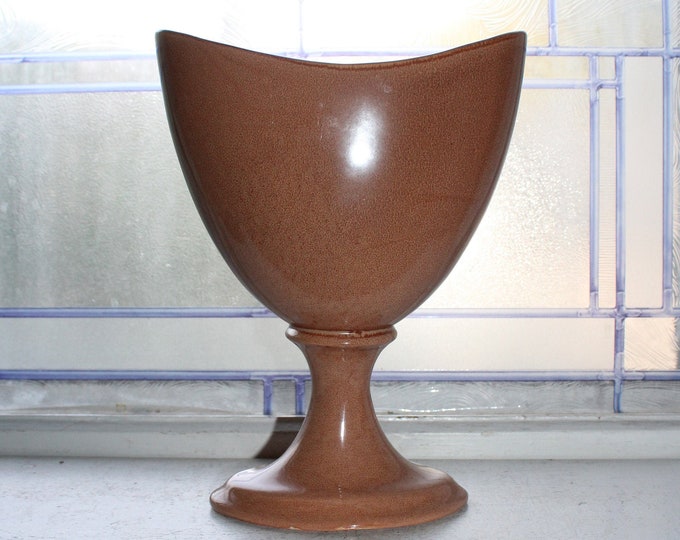 Mid Century Red Wing Pottery Vase 1950s Glossy Brown 649