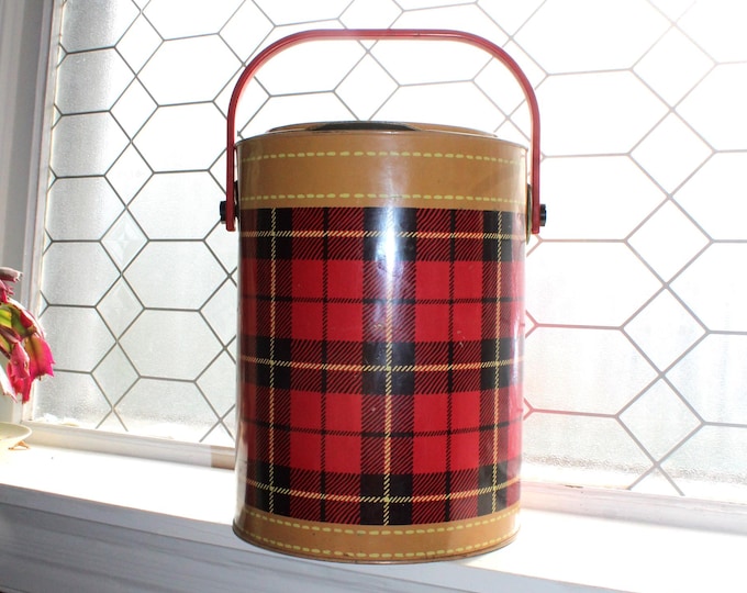 Vintage 1950s Skotch Party Bucket Cooler Ice Bucket Mid Century Plaid