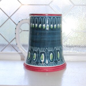 Caneca de cerveja vintage escandinava Elle Keramikk, em cerâmica pintada à mão, Noruega 899-M2