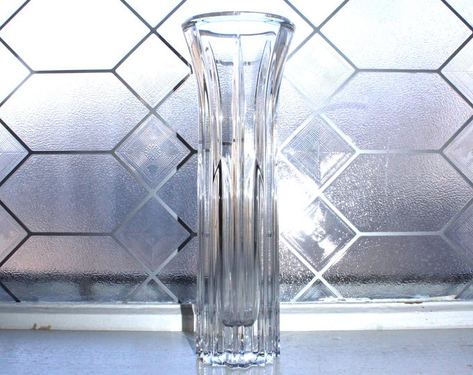 Large Elegant Mikasa Crystal Covington Vase 10"