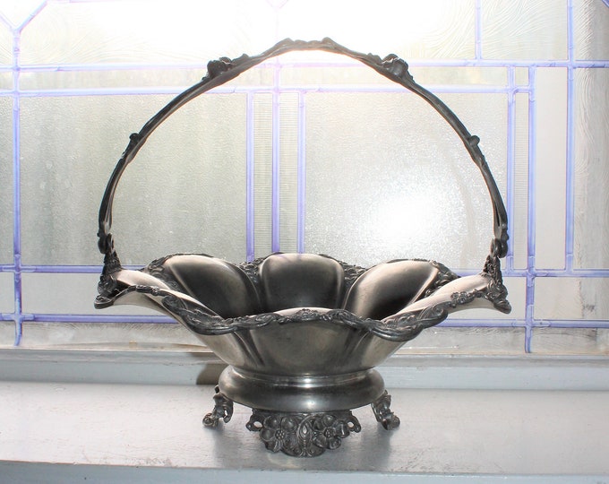 Antique 19th Century Victorian Silverplate Fruit Basket Knickerbocker