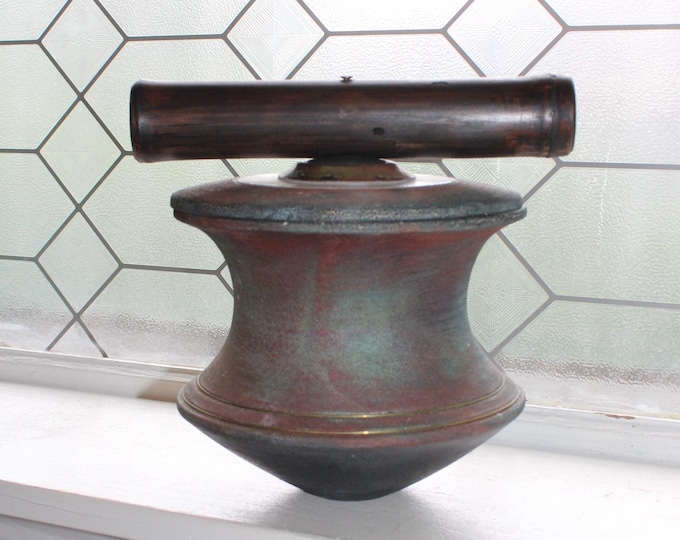 Exceptional Raku Pottery Copper Inlaid Jar & Lid by Spaulding Taylor Mixed Media