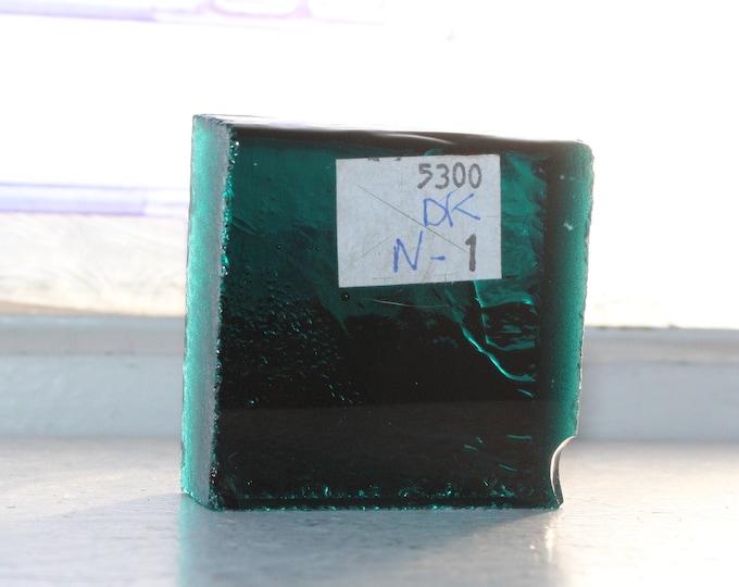 Vintage Blenko Glass Color Sample Block Art Supply 5300DK N1