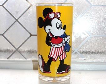 Vintage Mickey Mouse Disney Plastic Summer Theme Tumbler H.J. Stotter
