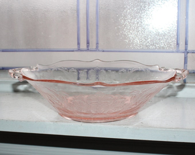 Vintage Art Deco Pink Depression Glass Console Bowl