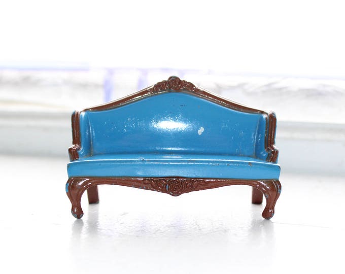 Dollhouse Furniture Mattel Couch Blue Metal Vintage Toy