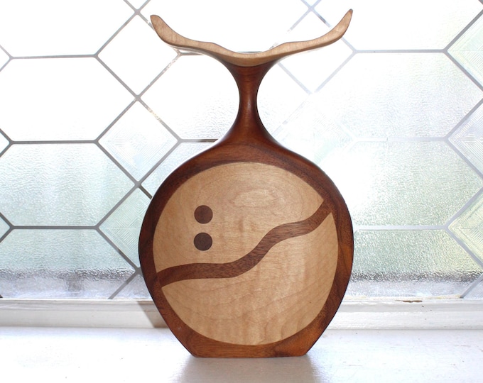 Vintage Uli Kirchler Carved Wood Stylized Whale