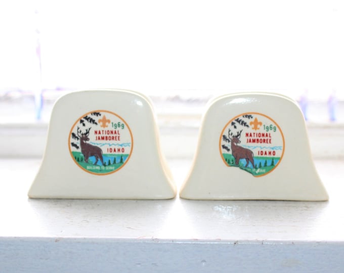 Vintage Salt and Pepper Shakers Boy Scouts Nat'l Jamboree 1969 Idaho