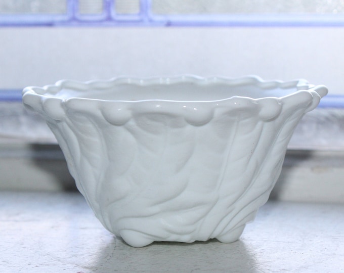 Vintage Milk Glass Small Bowl Floral Pattern