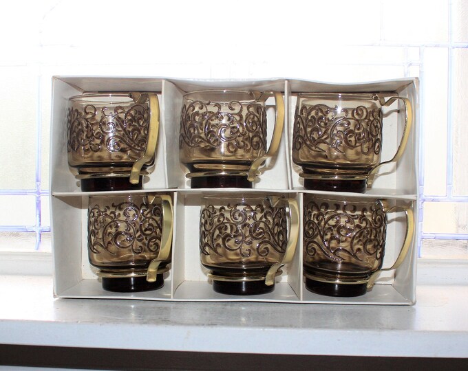 6 Vintage 1970s Glass Tumblers Libbey Prado