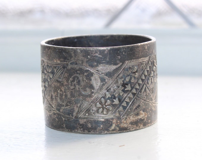 Antique Victorian Napkin Ring Embossed Silverplate