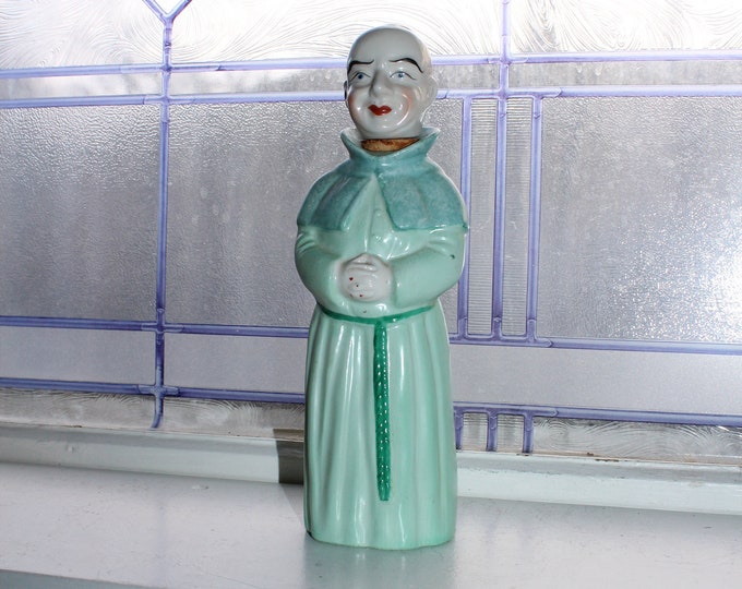 Vintage Occupied Japan Porcelain Monk Decanter 1940s