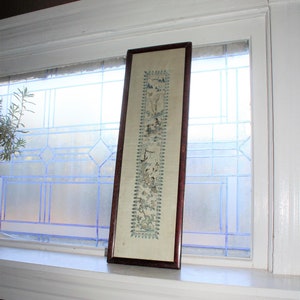 Antique Asian Embroidery on Silk Framed
