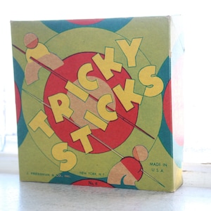 Juego Tricky Sticks de la década de 1940 de J Pressman