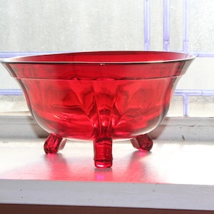 Vintage Royal Ruby Red Footed Bowl